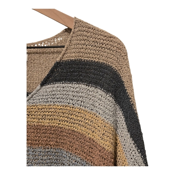 Knox Rose V-Neck Striped Knit Pullover Sweater Size 1X - Picture 4 of 6